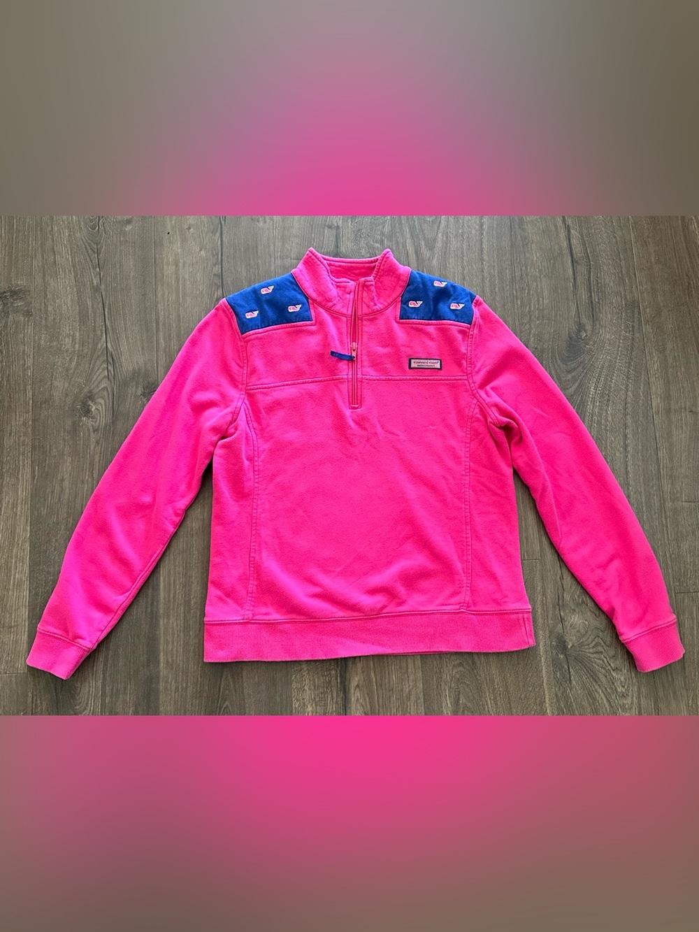 Vineyard Vines Pink Quarter-Zip Shep Shirt
